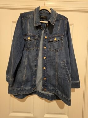 Liverpool Classic Medium Blue Denim Jacket with Gold Buttons